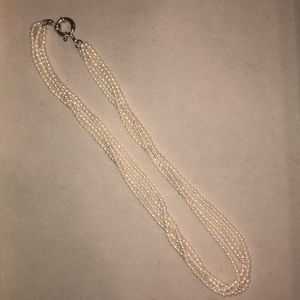 Pearl 4-strand pearl necklace- silver closure